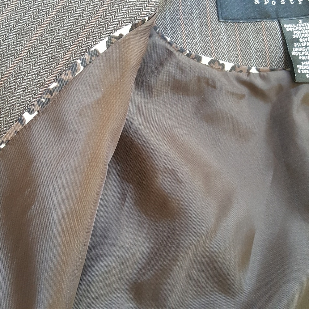 Apostrophe Brown Multicolor Pinstripe Blazer 2 - Picture 6 of 8